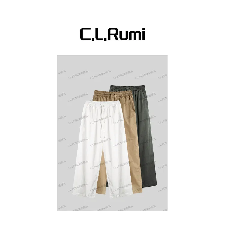 【Rumi时装】“查尔盐湖“25夏薄极简随性显瘦抽绳松紧休闲裤6955kz