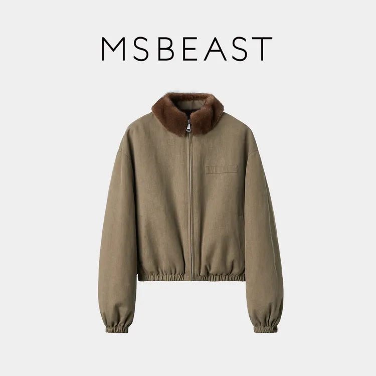 MSBEAST/野兽小姐紫水貂皮草内胆水貂毛领鹅绒派克外套丨紫夜传说