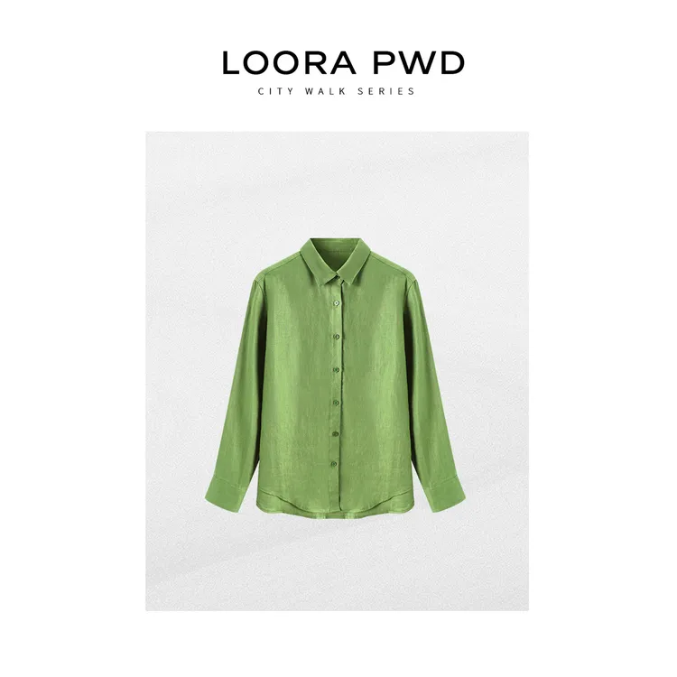 LOORAPWD/罗拉密码 全新【亚麻】纯色休闲女士衬衣25CJAH0047N