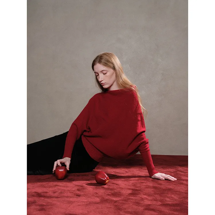 Mix Selection｜暖茸衫 超细美丽诺不对称斜肩毛衣MSCJY0974