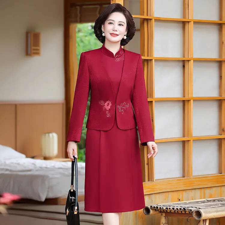 工厂店妈妈秋装时髦爆款纯欲慵懒风女装女装禅意仙气飘飘时尚红色