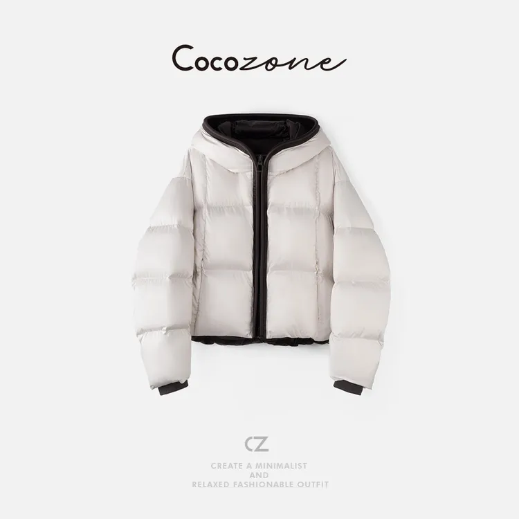 COCO ZONE 刘一一 “95鹅拼色鹅”拉链简约质感百搭鹅绒服 CD2A2327