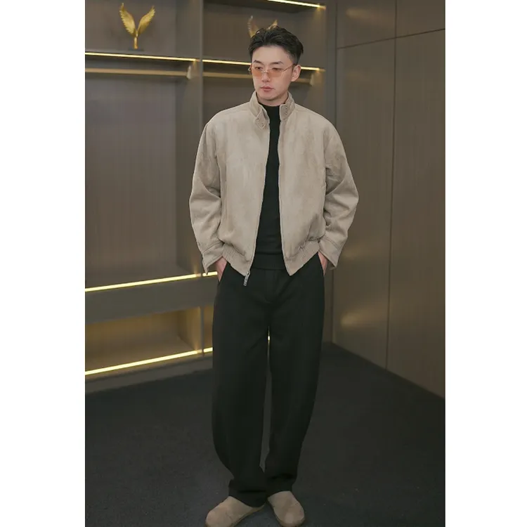 美式复古加绒夹克高街立领潮高级感底特律外套68026