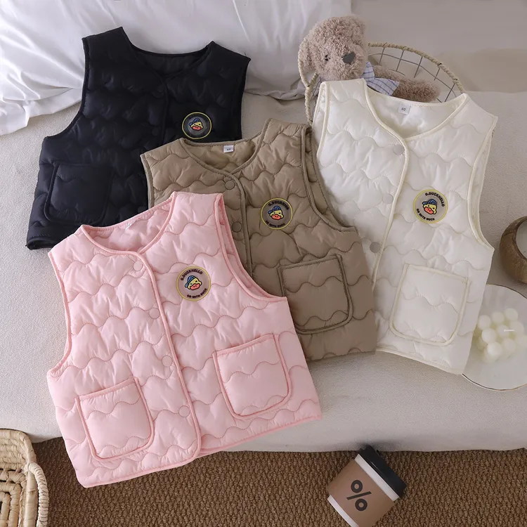 儿童保暖马甲秋冬新款防风加厚男童女童棉服外套保暖外穿马甲