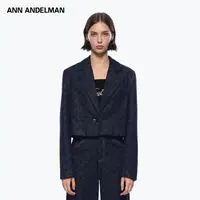 ANN ANDELMAN 25秋 时尚设计水洗精致原牛烧花短西装