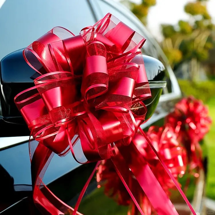 结婚婚车拉花车队装饰用品婚房布置蝴蝶结婚礼副车汽车丝带手拉花