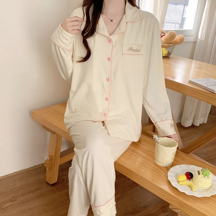 【纯棉带胸垫】孕妇睡衣月子服产后哺乳睡衣喂奶家居服产妇套装秋季