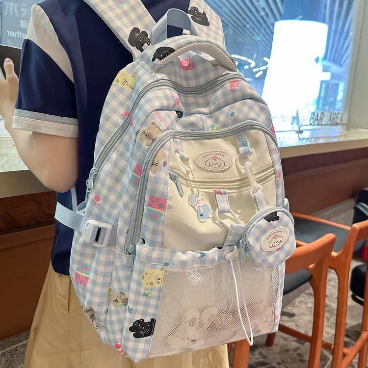 小学生书包女2025新款小清新夏季初中生大容量百搭旅游背包电脑包
