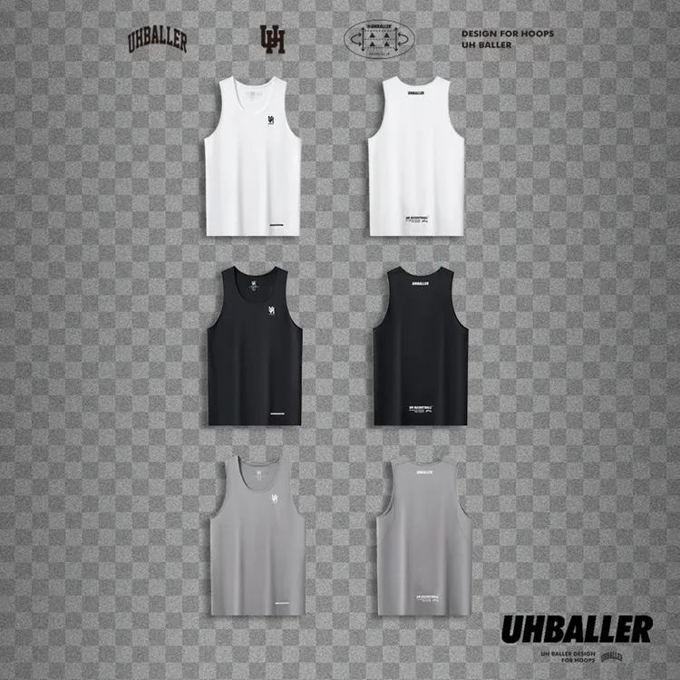 UH BALLERUH篮球训练背心男夏季运动健身透气速干高弹美式无袖T恤