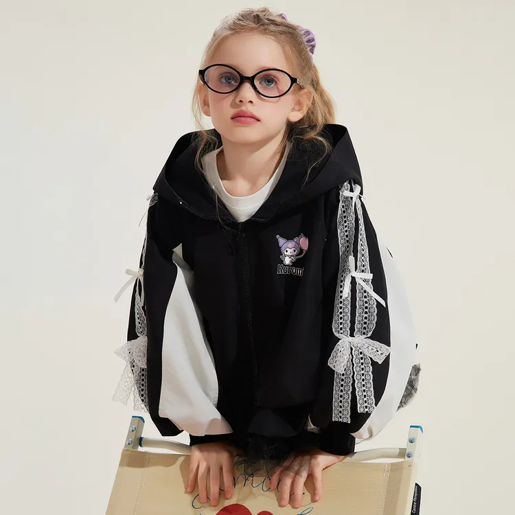 卫衣中大童HELLOKITTY女童秋季外套2025新款儿童时尚蕾丝拼接春秋