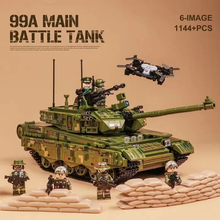 乐积木高拼装8-16岁军事坦克成年款高难度巨大型男孩儿童益智玩具
