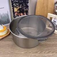 【超大号】乐某扣大容量圆形灰盖保鲜盒1个家用厨房必备【汤家限定】