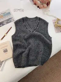 【女王洛克】韩版简约洋气舒适针织衫秋冬款休闲百搭马夹LK81380