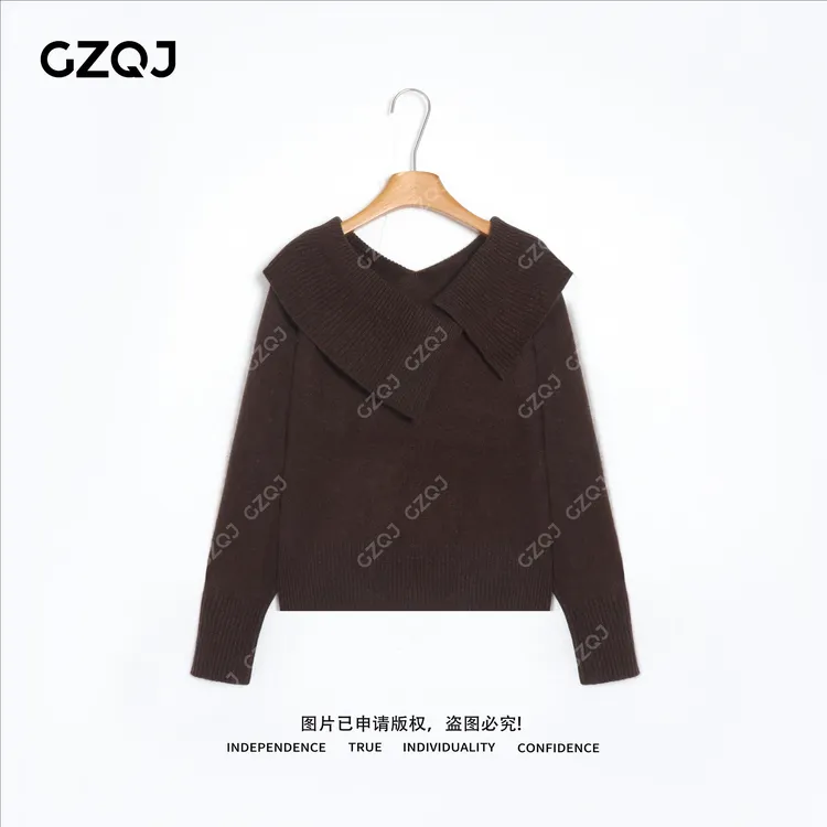 老琴私服【轻熟斜阳】琥珀流光风时尚绵羊毛山羊绒毛衣女秋冬 0189