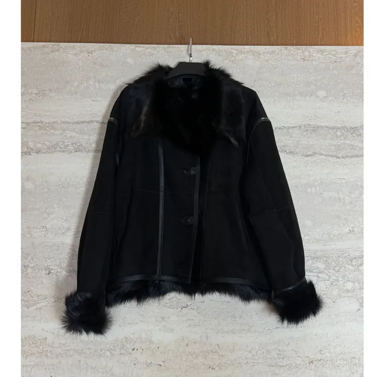TANTAN  时尚气质轻奢秋冬羊皮毛一体外套3606