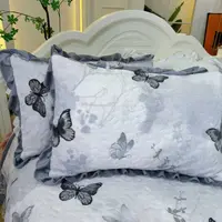 【同款枕套】简影蝴蝶 加厚绗缝夹棉牛奶绒枕套秋冬款成人枕头套-Q