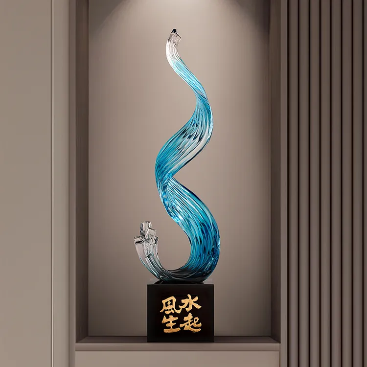 贝汉美风生水起落地摆件轻奢入户玄关客厅电视柜装饰乔迁新居礼物