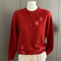 5003妈妈时尚设计感花朵针织衫（衣长60左右）