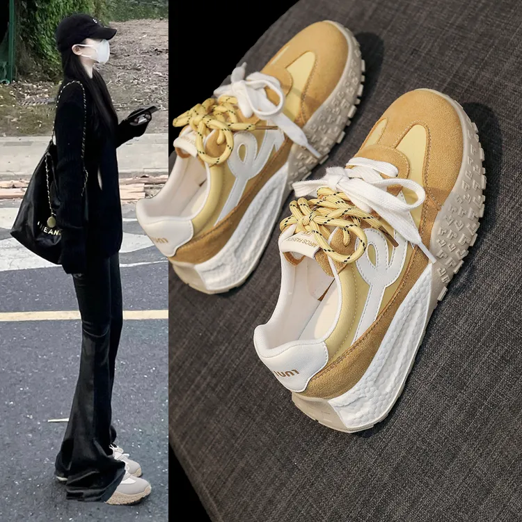 2025年新款春季厚底德训鞋增高轻便老爹鞋运动小众时尚休闲鞋女鞋