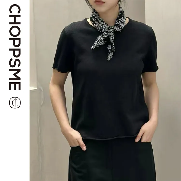 巧珀思｜18276日本进口和纸纱色织休闲圆领T恤清爽透气针织衫上衣