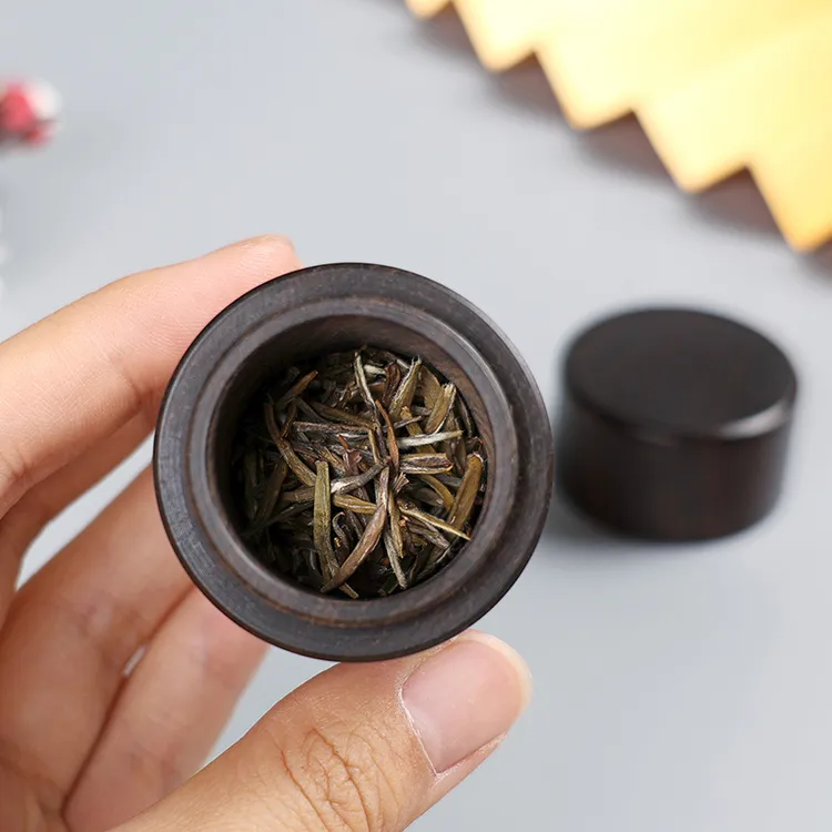 随身牙签筒牙签茶叶罐携带牙签盒实木罐子紫光檀木出游收纳盒药盒