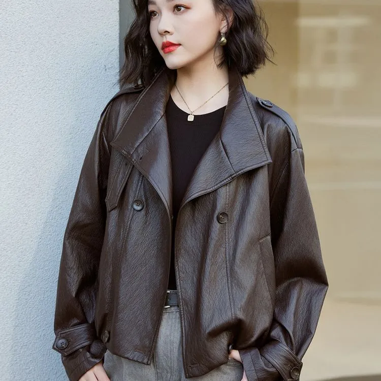短款皮衣外套女2025款春秋季小个子时尚洋气减龄显瘦百搭上衣韩版