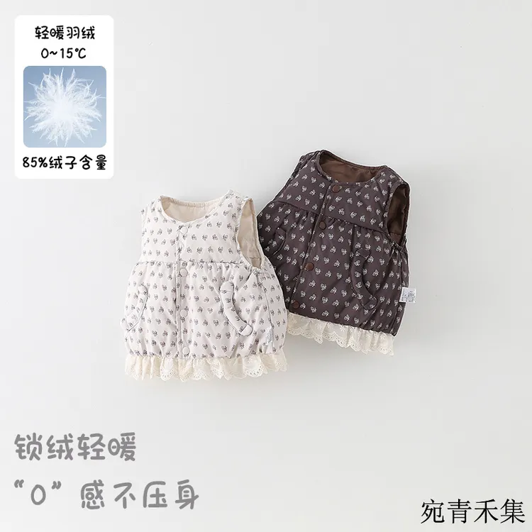 新款秋冬儿童羽绒马甲男女童保暖背心时尚百搭外套潮款童装加厚