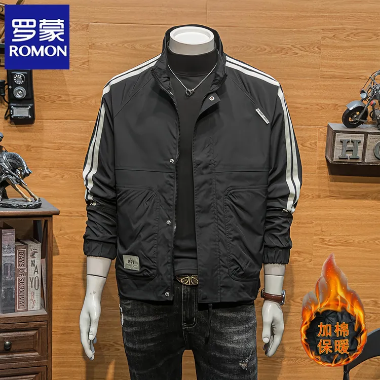 罗蒙男士爆款春秋冬痞帅外套休闲时尚加棉加厚商务工装夹克飞行员
