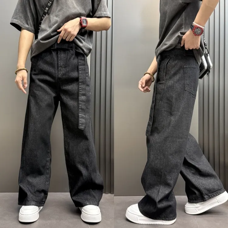 秋季款男士直筒裤2025牛仔裤宽松简约百搭长裤男士时尚痞帅休闲裤