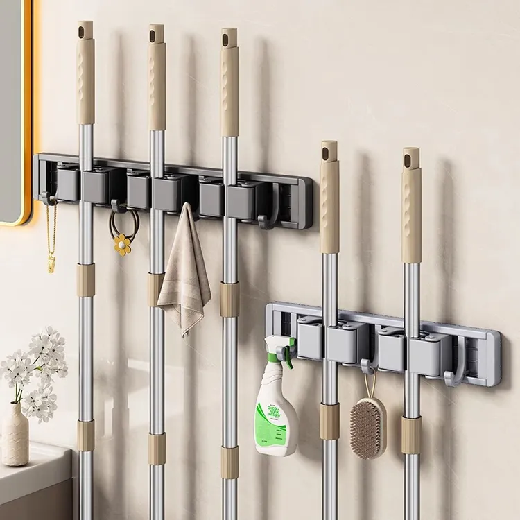 拖把壁挂夹挂钩免打孔式置物架子家用卫生间强力固定神器扫把收纳