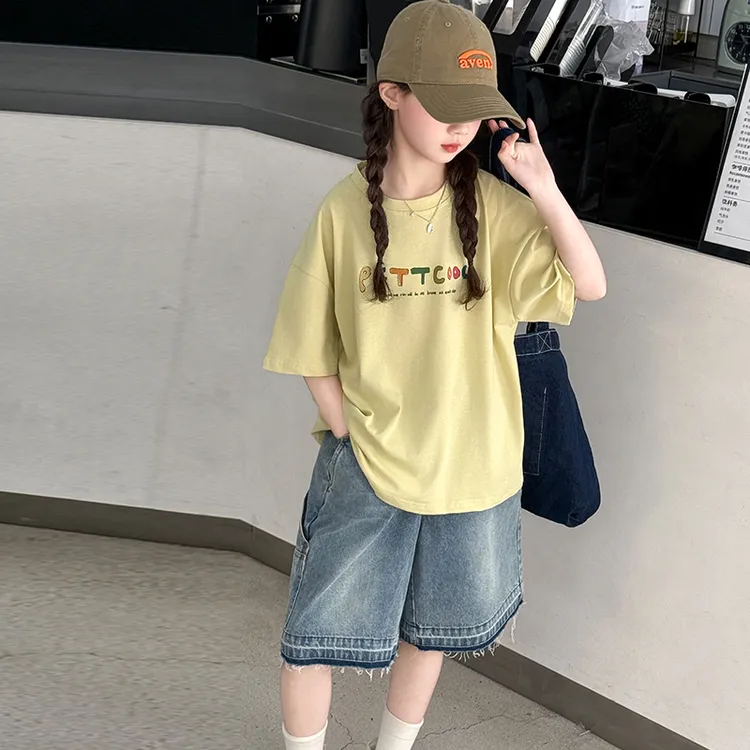 女童夏季套装6-12岁儿童短袖T恤夏装洋气中大童韩版时尚两件套潮