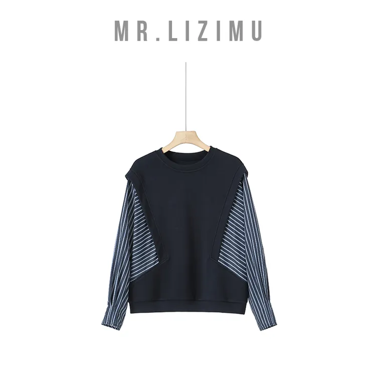 李子木先生解构主义设计休闲叠搭卫衣爆款2025新款学院风保暖穿搭