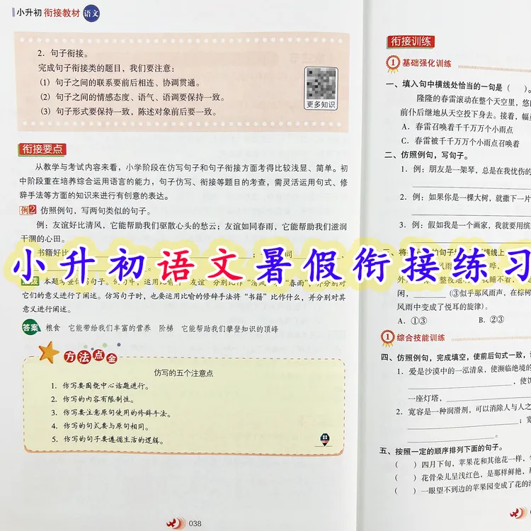 小升初暑假衔接教材语文小升初暑假衔接练习册人教版语文暑假作业