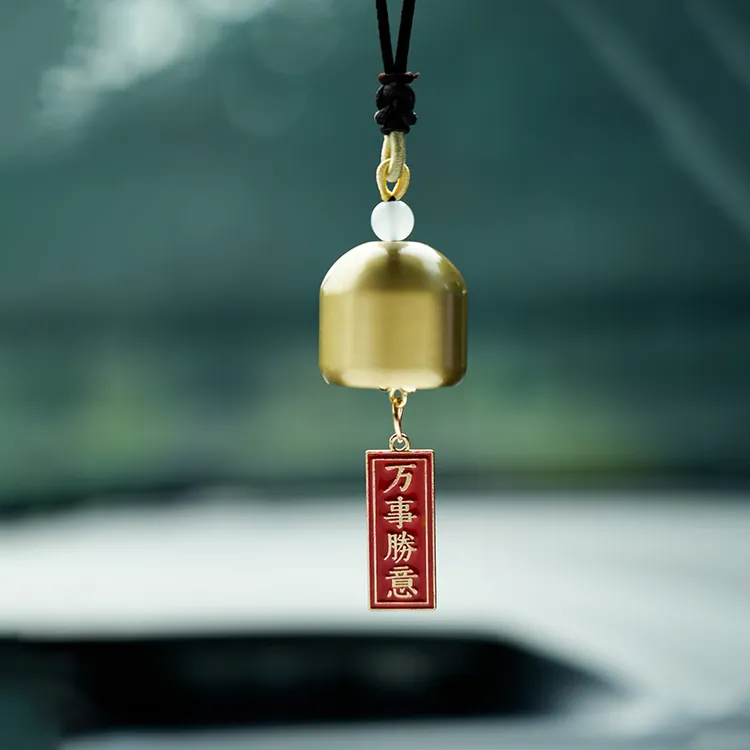 【车载装饰】许愿牌风铃祝福纯铜铃铛创意手工DIY金属门铃汽车挂件