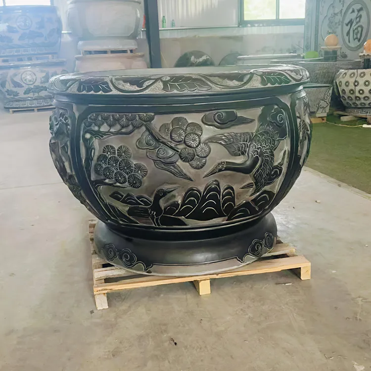 各种尺寸青石石雕鱼缸花盆庭院户外石头水缸门海花钵厂家定制链接