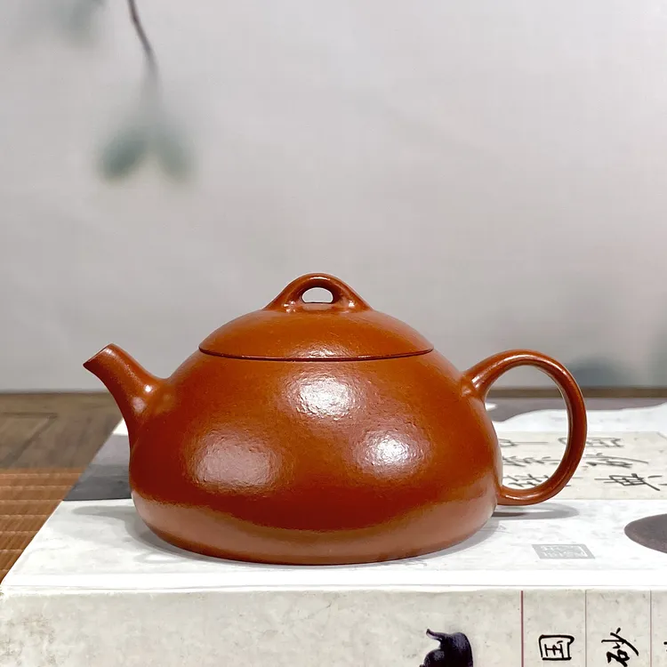 宜兴紫砂壶原矿朱泥小品匏瓜壶100cc小容量孟臣款紫砂壶茶具泥壶