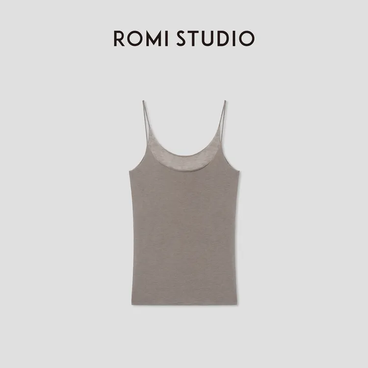 ROMI STUDIO 100%细支水溶羊毛轻薄柔软针织吊带背心 RWCSST2738