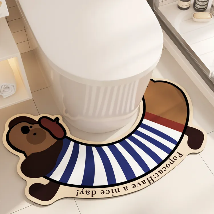 腊肠桶u型地垫卫间硅藻吸垫浴厕所防滑耐脏地垫