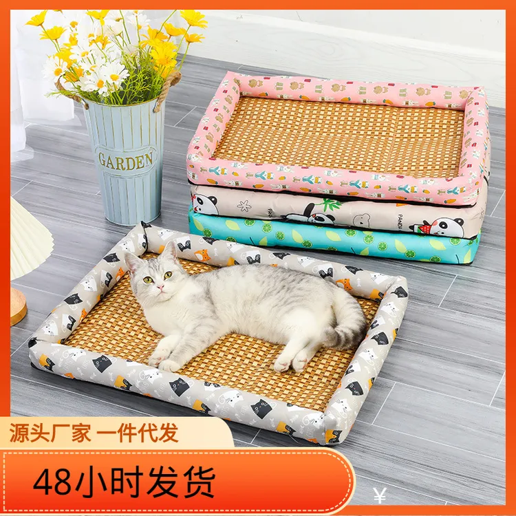 宠物凉席垫冰垫小猫窝藤编狗狗垫子泰迪窝狗窝猫窝降温床垫夏季商品图