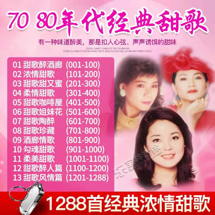 邓丽君龙飘飘李玲玉韩宝仪高胜美杨钰莹甜歌大全mp3车载音乐U盘