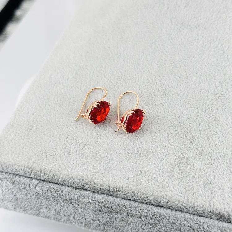 铜合金耳饰 铜合金复古精致民族风耳环饰品红色时尚百搭款式012