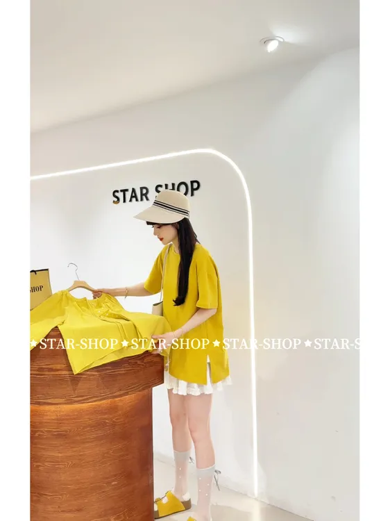 ｛后背心机｝后背镂空 圆领 侧边开叉 休闲T