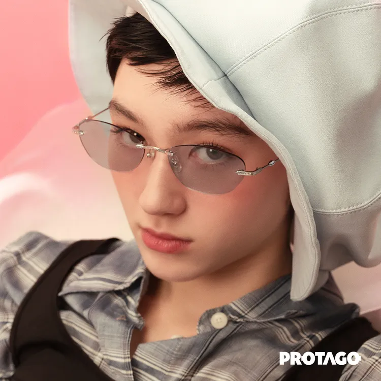 PROTAGO489圆猫眼浅色UV400防紫外线无框墨镜太阳镜Bobal 16B