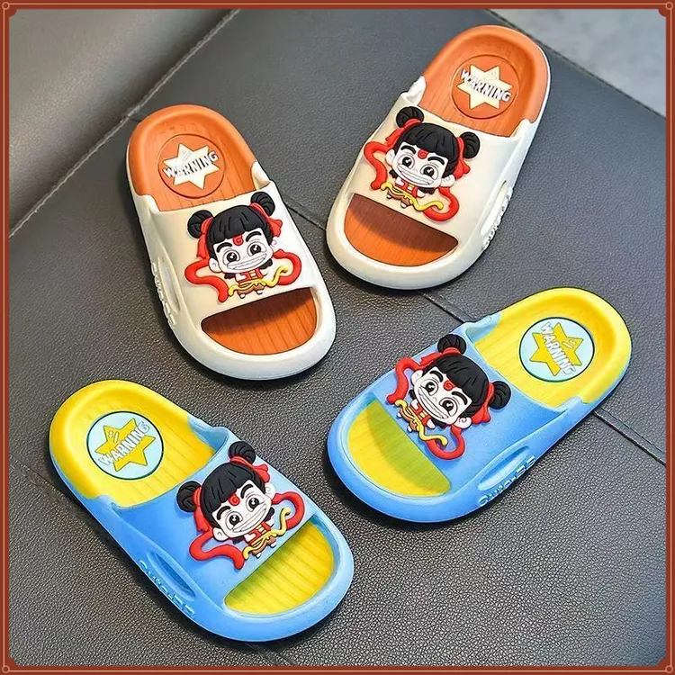 夏季新款宝宝防滑拖鞋男童室内洗澡凉拖中大童卡通哪吒儿童居家TD