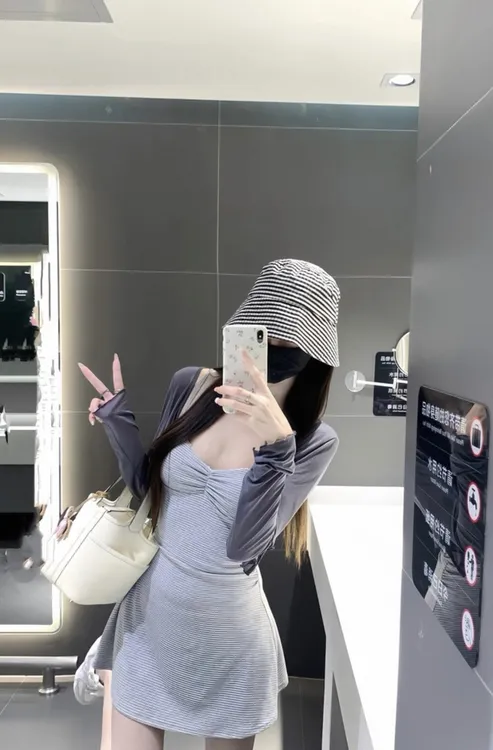 【淡人美女感套组】褶皱吊带连衣裙女开衫套装早秋新款纯欲修身短裙