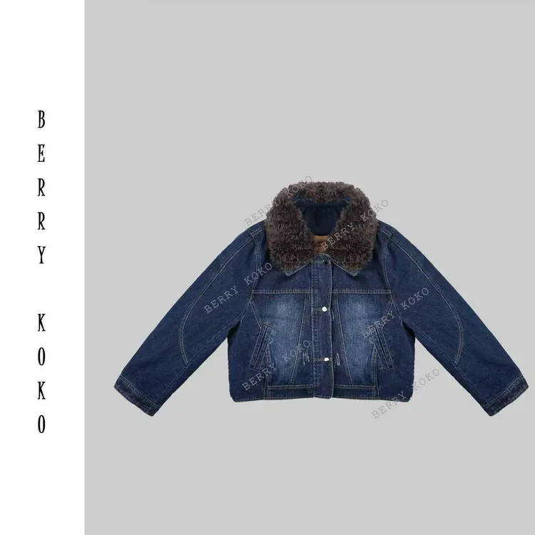 秋冬重工洗水工艺内里“90白鸭绒”加厚复古牛仔派克服 W170