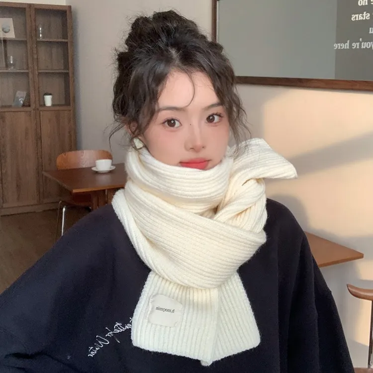 红色围巾女秋冬季2025新款韩系氛围高级感情侣百搭学生针织围脖男