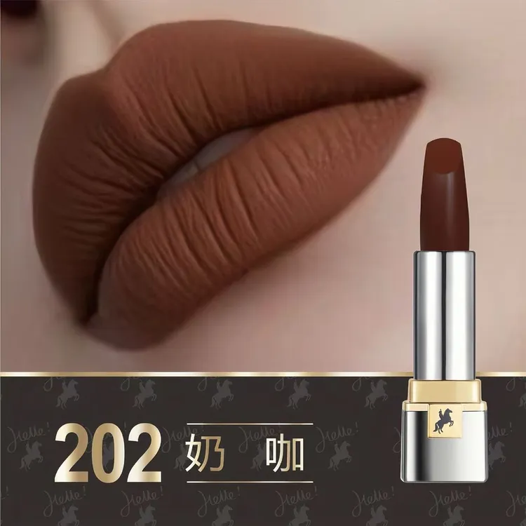 奶咖色吃土色口红哑光欧美显白巧克力色棕色系咖啡色脏橘不易掉色