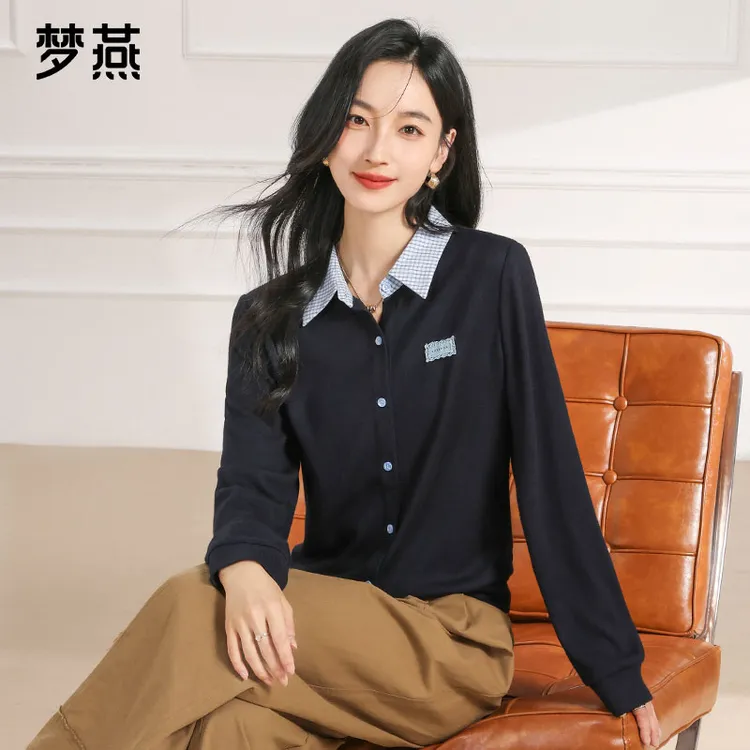 梦燕春秋女时尚百搭气质大方宽松休闲舒适简约显瘦上衣AA04B5056