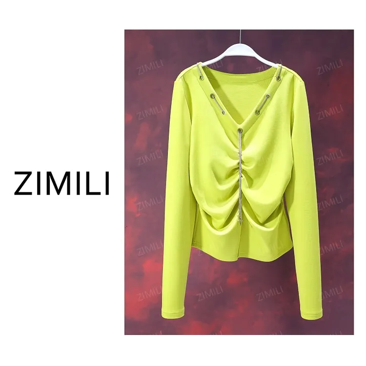 【亮哥女装】2025秋冬新品《巴洛克系列》果绿高弹显瘦上衣26193-C1